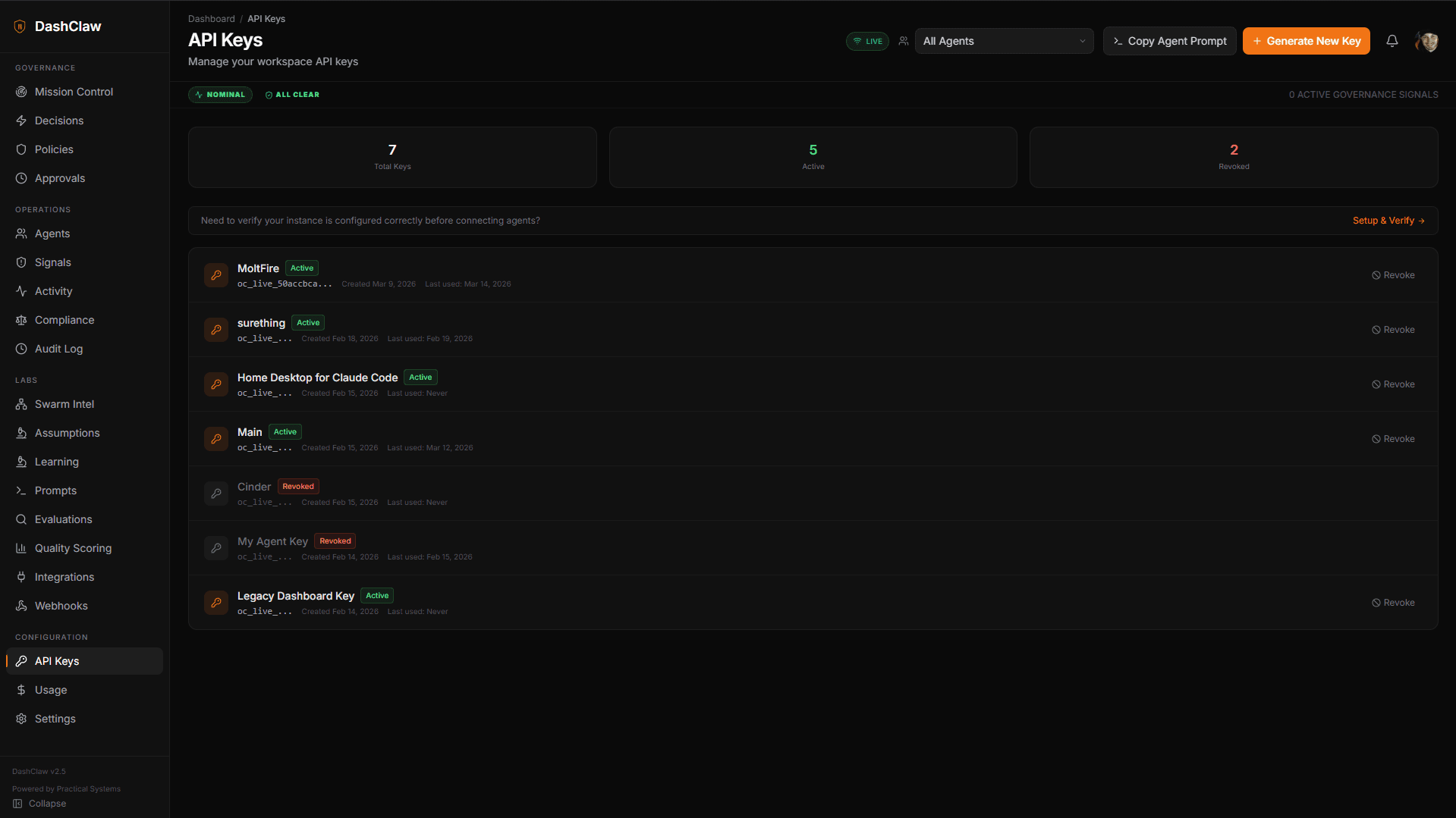 OSuite API Key Management